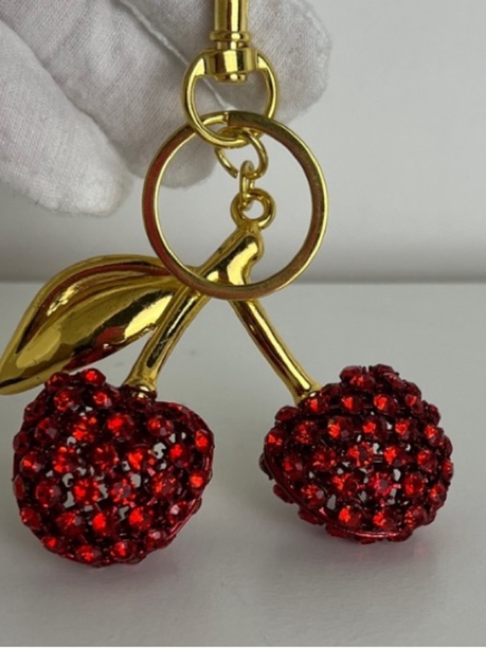 Cherry Crystal bag/purse Charm keychain